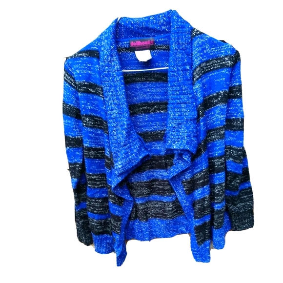 Dollhouse Sweaters - 💖Dollhouse Open Front Shrug Sweater💖 Acrylic Blue/Black Sparkles